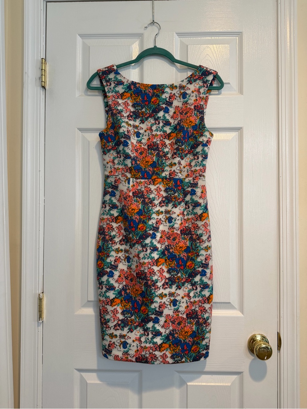 Tracy Reese Floral Sheath Dress in White, Blue, Orange